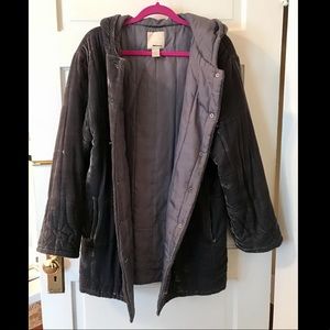 Oversized Velvet & Silk Winter Hooded Jacket